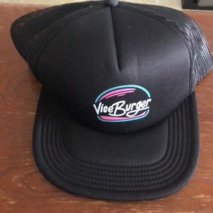Vice Burger hat and drawstring bag